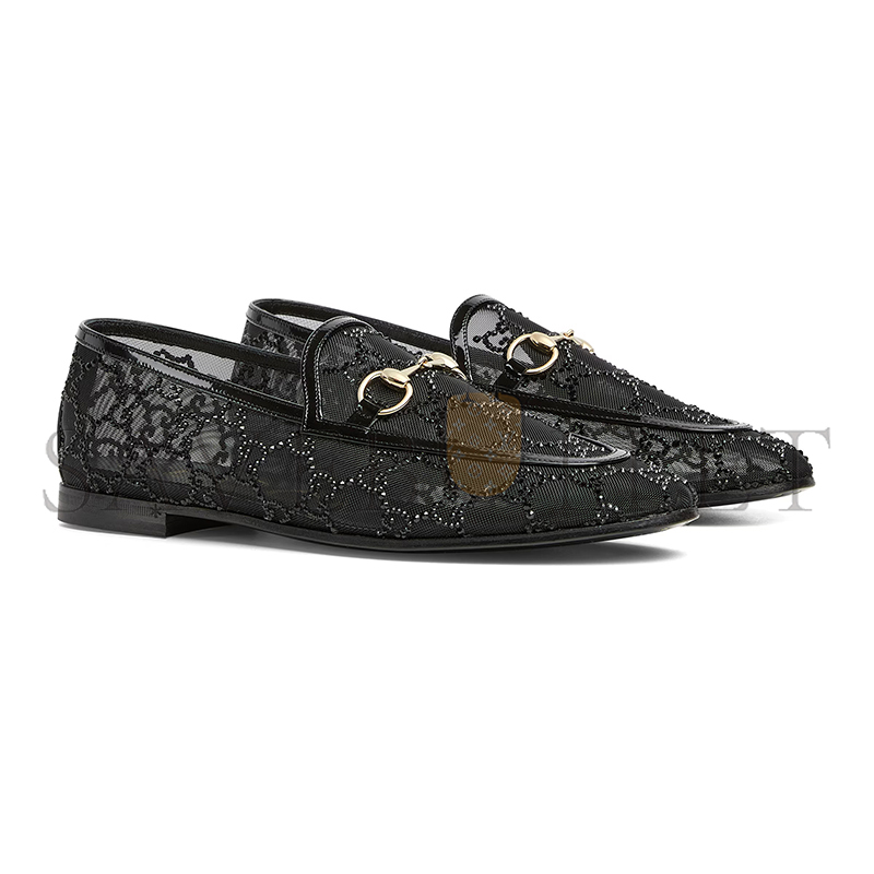 GUCCI WOMEN'S GG CRYSTAL GUCCI JORDAAN LOAFER 835483 GUCCI WOMEN'S GG CRYSTAL GUCCI JORDAAN LOAFER 835483